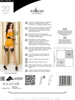 Lange Damenstrümpfe mit Spitzenband ST103 20 Den nero