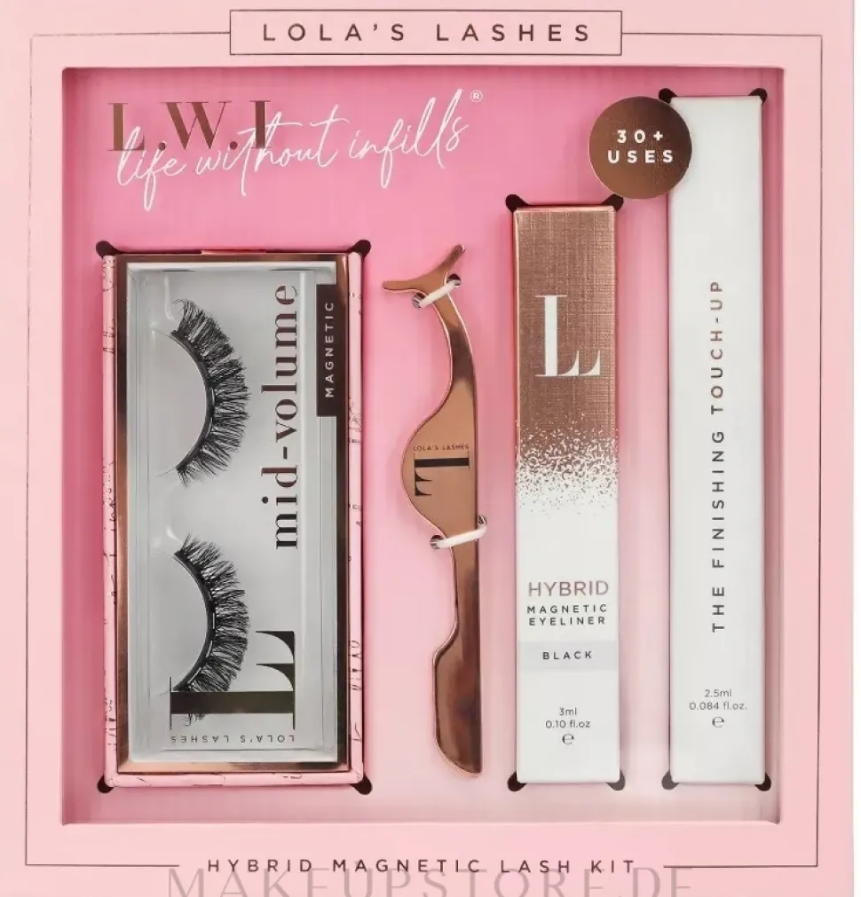 Lola's Lashes Goal Digger Hybrid Magnetic Eyelash Kit (eyeliner/3ml + remover/2.5ml + eyelashes/2pcs + applicator)