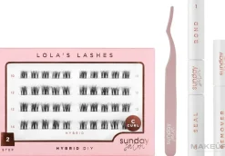 Lola's Lashes Hybrid Diy Lash Extensions Starter Set (Wimpernkleber/2x3,5 ml + Entferner/4 ml + Künstliche Wimpern/40 St. + Pinzette/1 St.)