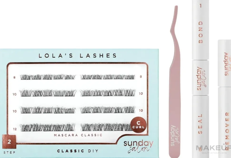 Lola's Lashes Mascara Classic Diy Lash Extensions Starter Set (bond/seal/2x3.5ml + remover/4ml + eyelashes/40pcs + applicator/1pcs)