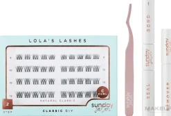 Lola's Lashes Natural Classic Diy Lash Extensions Starter Set (bond/seal/2x3.5ml + remover/4ml + eyelashes/40pcs + applicator/1pcs)