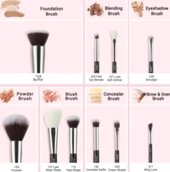 Make-up-Pinselset, T176, 10 Stück
