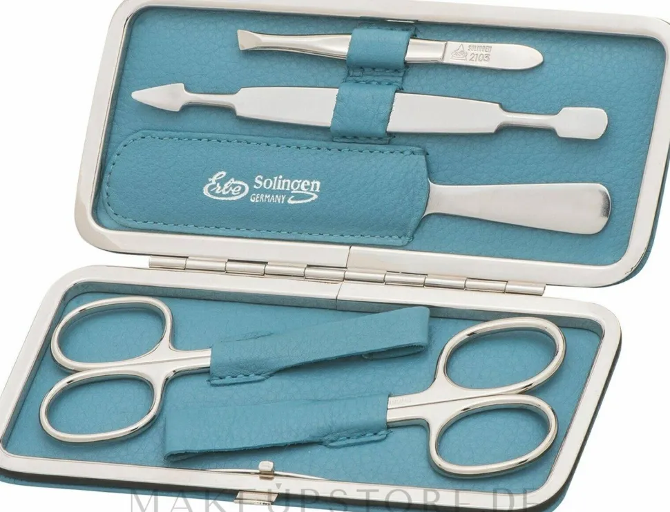 Maniküre-Set, 5 Stück Siena, Clipverschluss, Ozeanblau