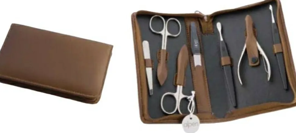 Maniküre-Set, 7 Teile, 6826, braun