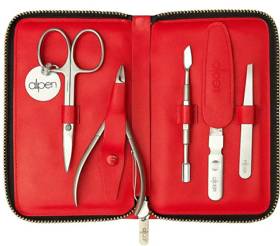 Maniküre-Set, 6-teilig, 6843R, rot