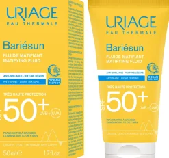Mattierendes und feuchtigkeitsspendendes Sonnenchutzfluid für das Gesicht SPF 50+