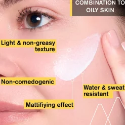 Mattierendes und feuchtigkeitsspendendes Sonnenchutzfluid für das Gesicht SPF 50+