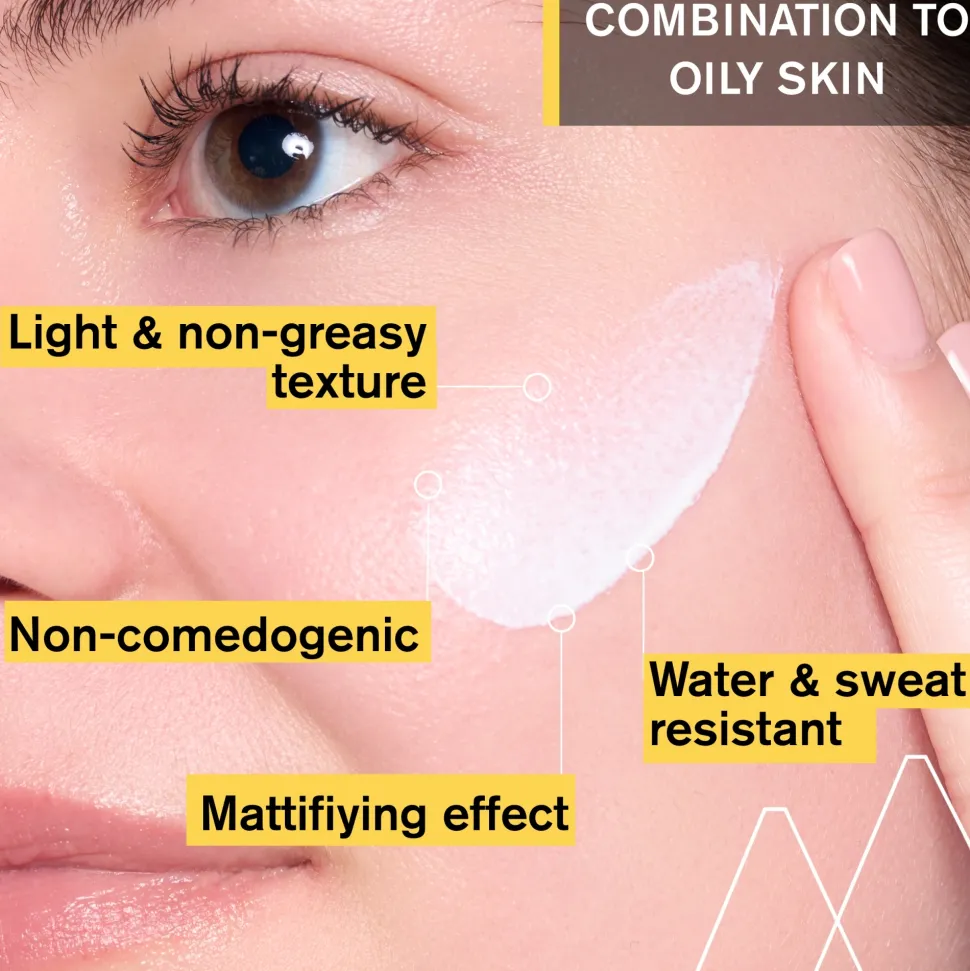 Mattierendes und feuchtigkeitsspendendes Sonnenchutzfluid für das Gesicht SPF 50+