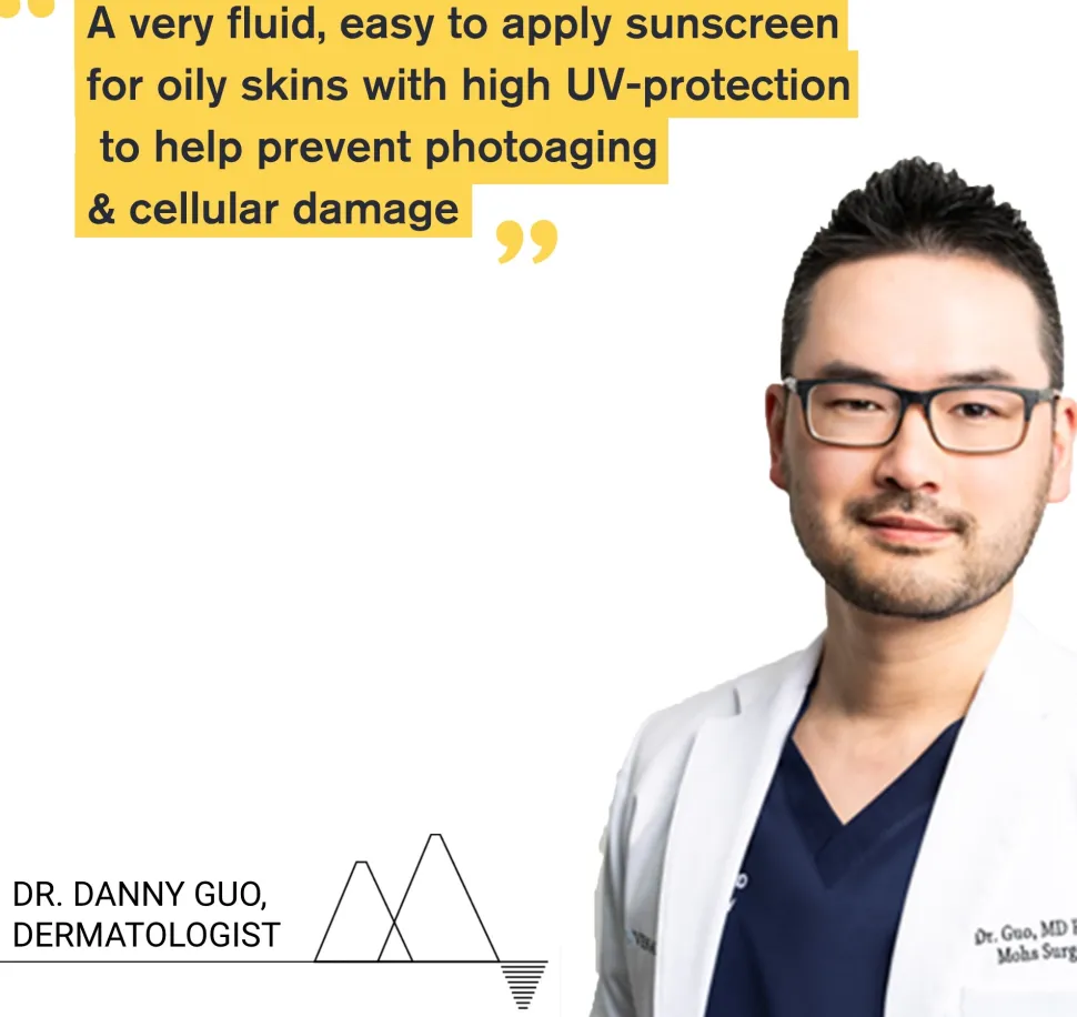 Mattierendes und feuchtigkeitsspendendes Sonnenchutzfluid für das Gesicht SPF 50+