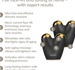 Mikrostrom-Gesichtsmassager 6in1, schwarz