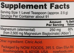 Mineralien Magnesiumbisglycinat, 250 mg, Pulver