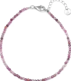 Mineralisches Armband mit rosa Rubinperlen