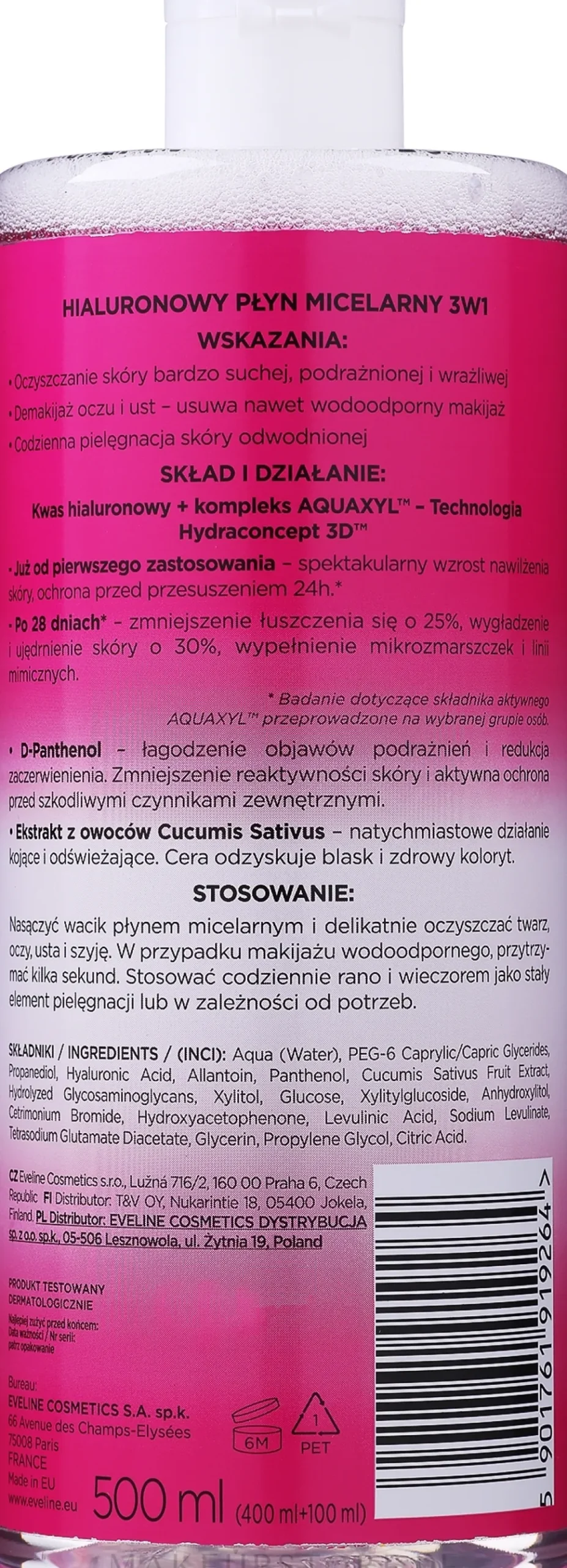 Mizellenwasser für Gesicht mit Hyaluronsäure