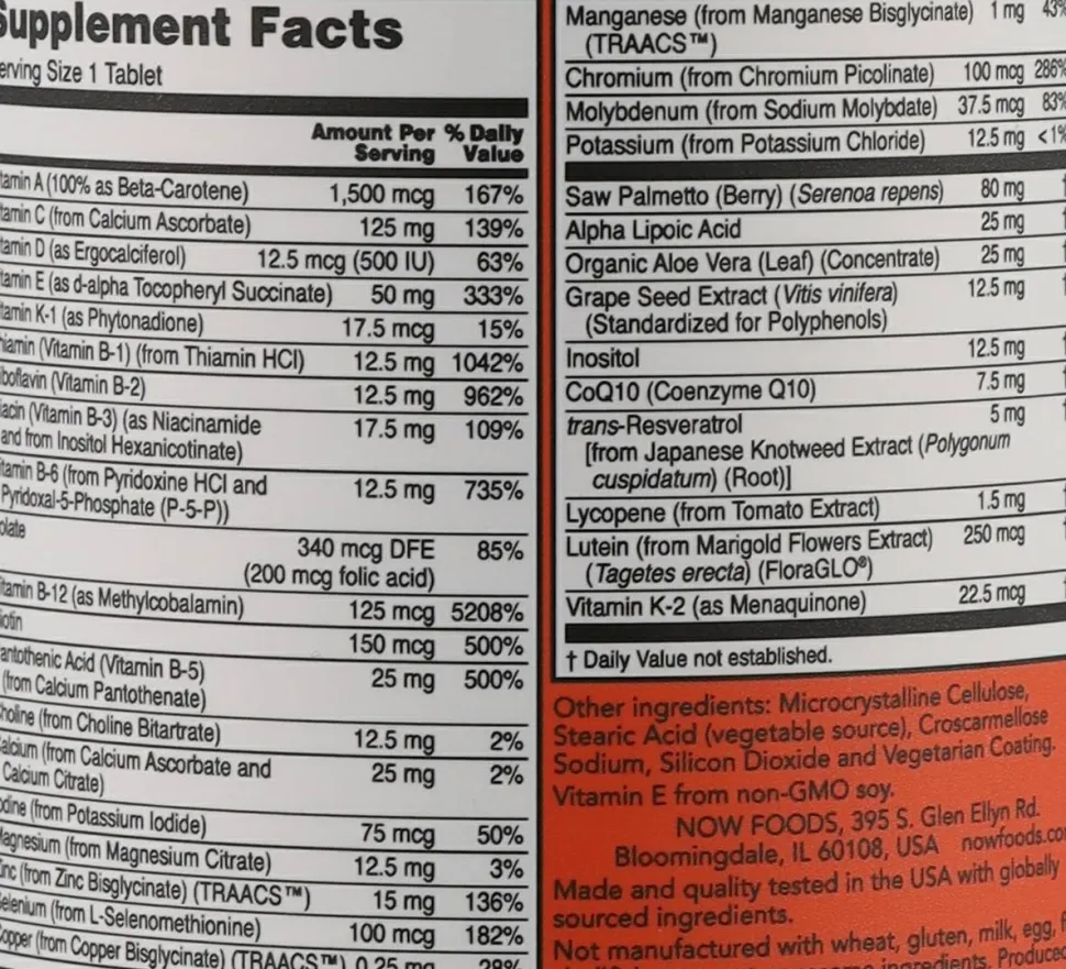 Nahrungsergänzungsmittel Adam Multivitamine für Männer
