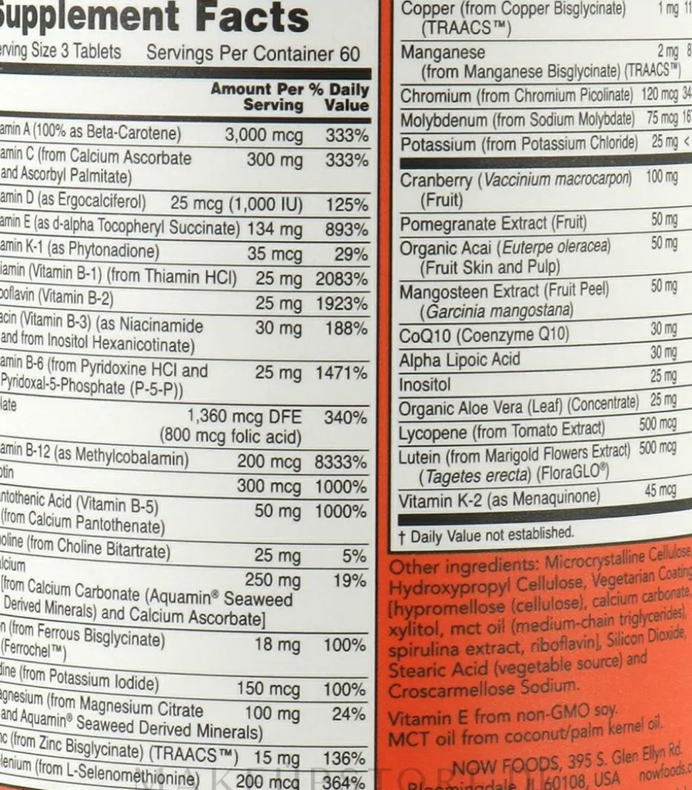 Nahrungsergänzungsmittel Eve Multivitamine und Multimineralien für Frauen mit Cranberry, Alpha-Liponsäure und Coenzym Q10 90 / 180 Tabletten