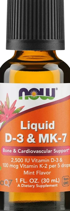 Nahrungsergänzungsmittel Flüssiges Vitamin D3 und MK-7 in Tropfenform