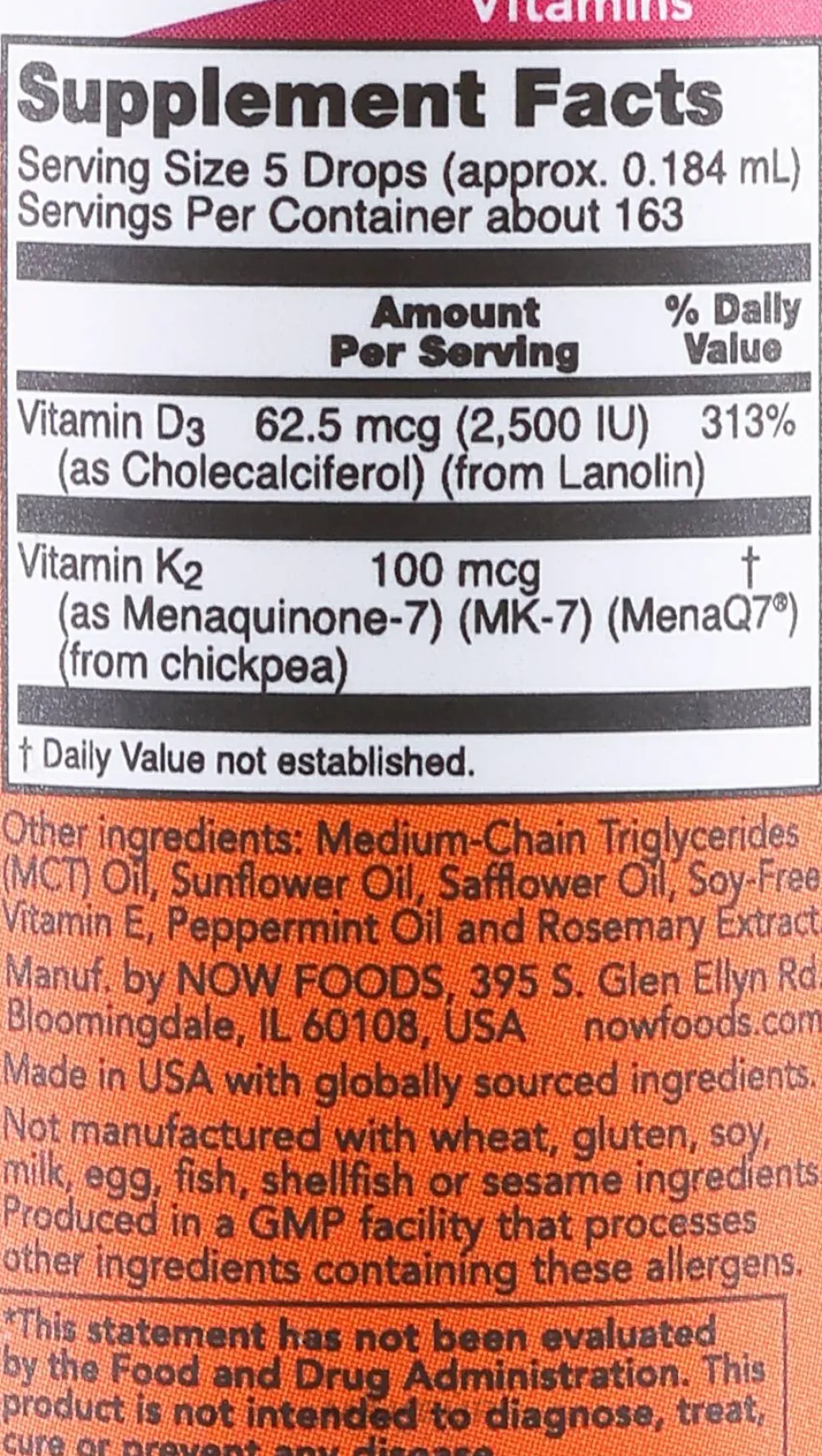 Nahrungsergänzungsmittel Flüssiges Vitamin D3 und MK-7 in Tropfenform