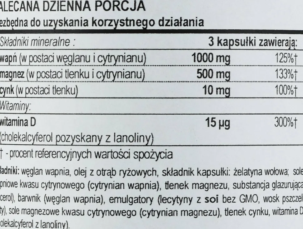 Nahrungsergänzungsmittel Kalzium, Magnesium, Vitamin D3 und Zink für gesunde Knochen 120 Weichkapseln
