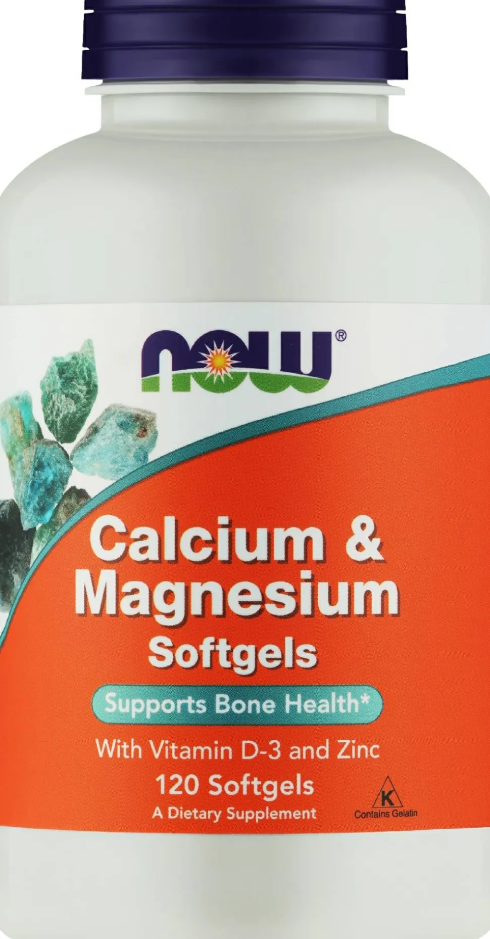 Nahrungsergänzungsmittel Kalzium, Magnesium, Vitamin D3 und Zink für gesunde Knochen 120 Weichkapseln