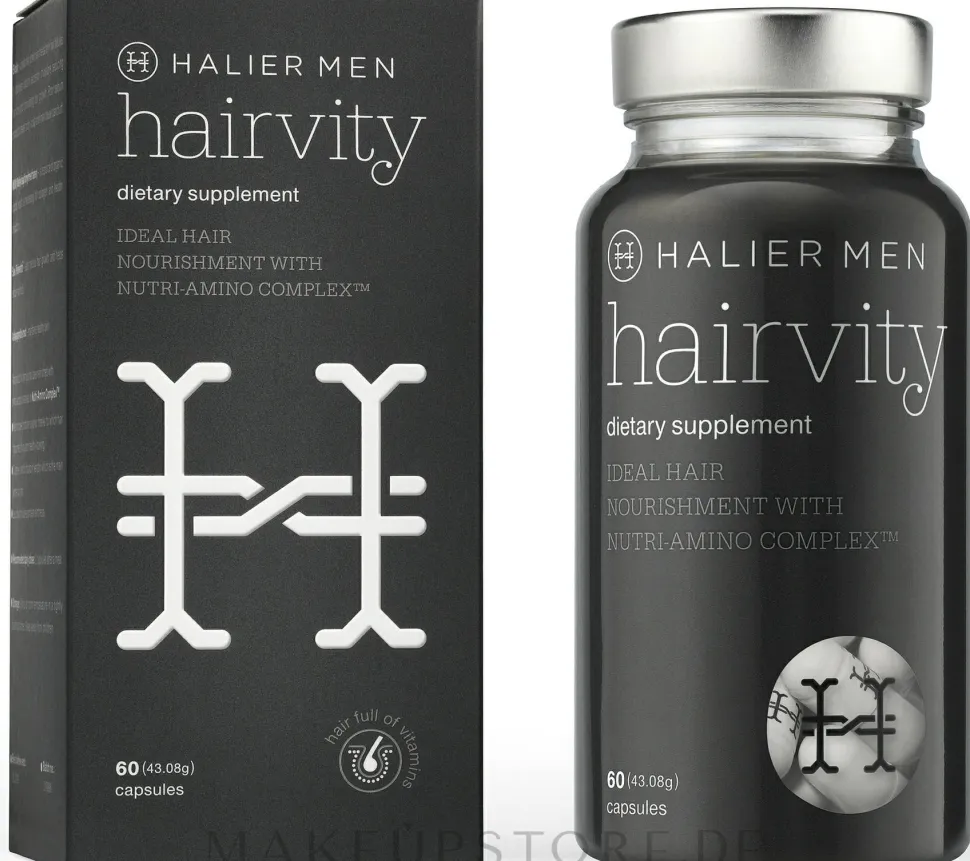 Nahrungsergänzungsmittel mit Kollagen und Aminosäurenkomplex für gesundes Haar und gegen Haarausfall für Männer