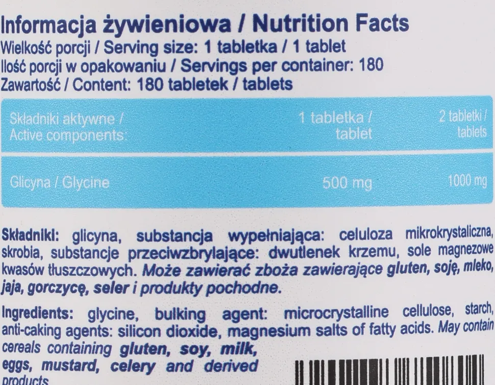 Nahrungsergänzungsmittel mit Glycin