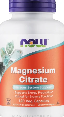 Nahrungsergänzungsmittel Magnesiumcitrat für gesundes Nervensystem in Kapselform