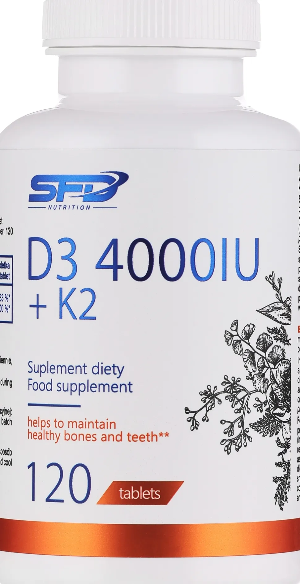 Nahrungsergänzungsmittel Vitamin D3 4000 IU + K2