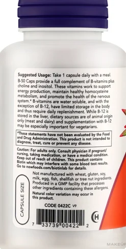 Nahrungsergänzungsmittel Vitamine B-50 in Kapseln