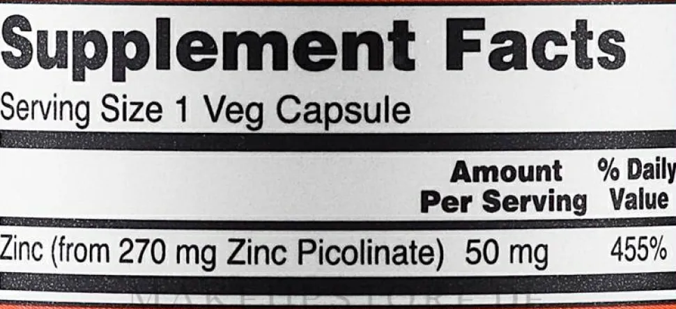 Nahrungsergänzungsmittel Zinkpicolinat 50 mg