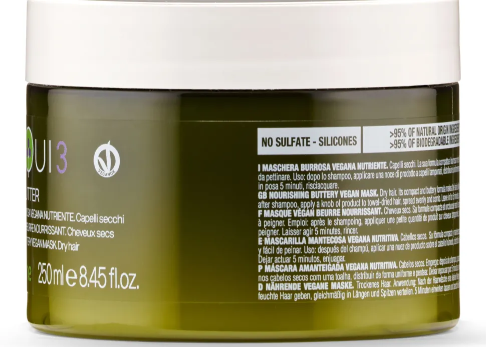 Nährende butterige Vegan-Maske für trockenes Haar