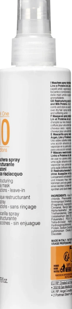 Nährende und restrukturierende Haarmaske in Sprayform ohne Ausspülen