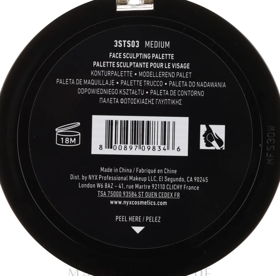 NYX Professional Makeup 3 Steps To Sculpting Palette