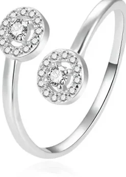 Offener Silberring mit Zirkonia