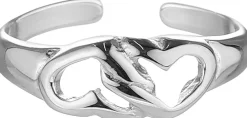 Offener Zehenring aus Silber in Herzform Acana
