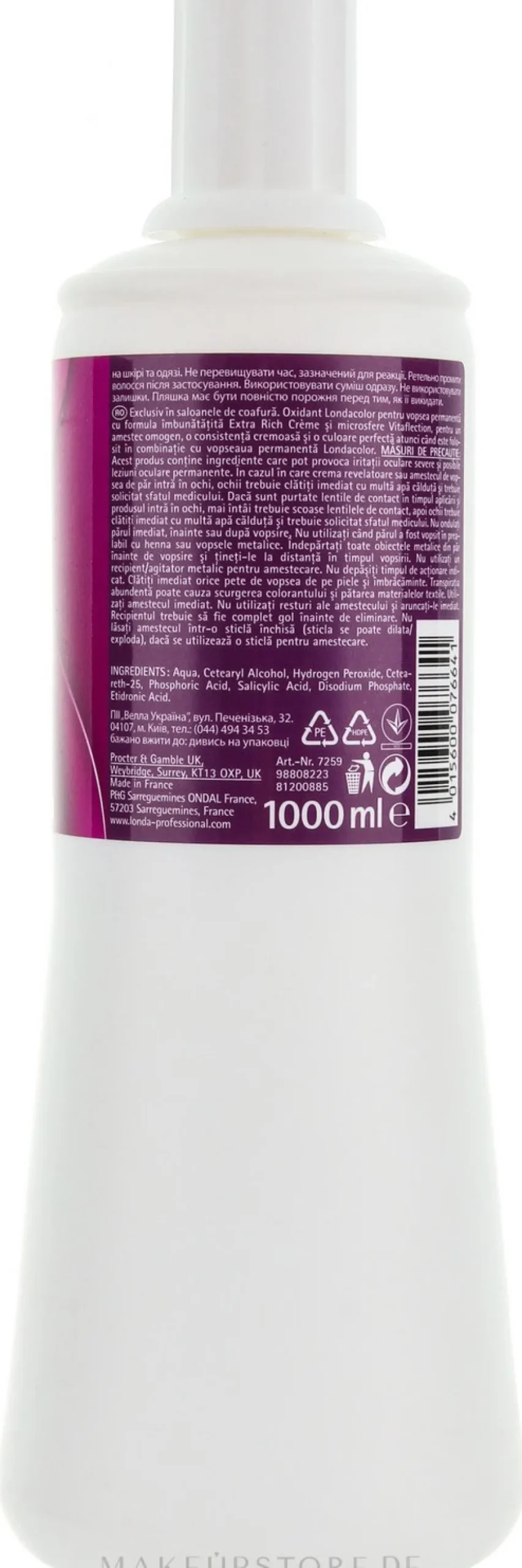 Oxidationscreme für Creme-Haarfarbe 3%