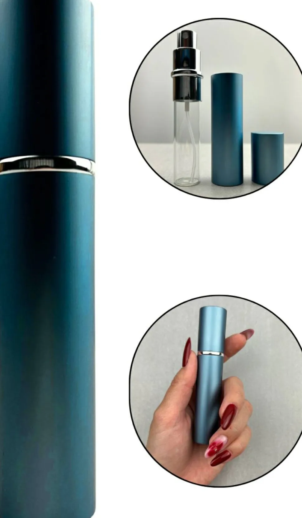 Parfümzerstäuber, 15 ml, Blau mit Silber