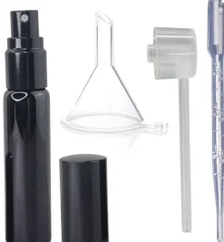 Parfümzerstäuber mit Pipette und Trichter, 10 ml, schwarz