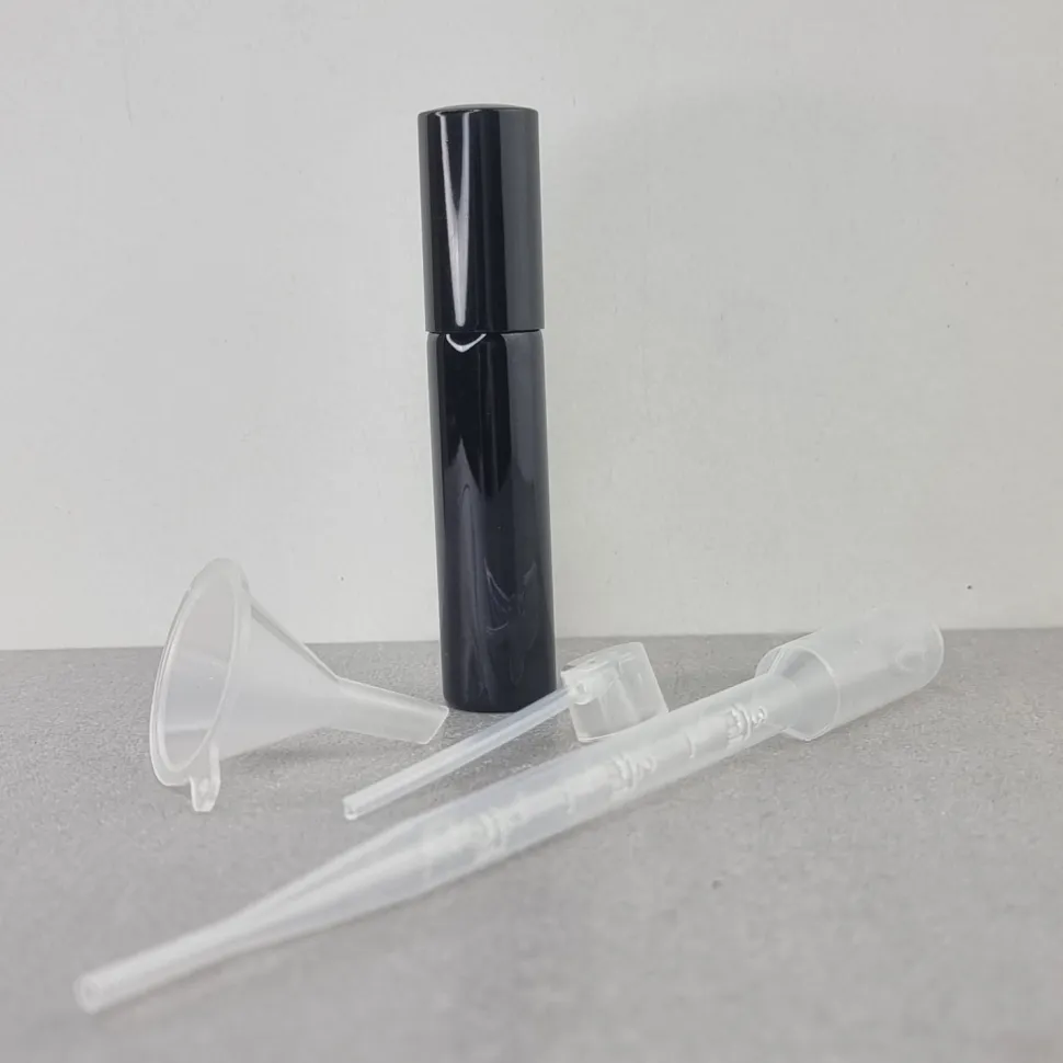 Parfümzerstäuber mit Pipette und Trichter, 10 ml, schwarz