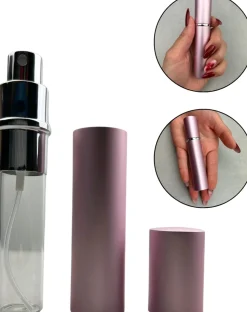 Parfümzerstäuber, 15 ml, rosa mit silbernem