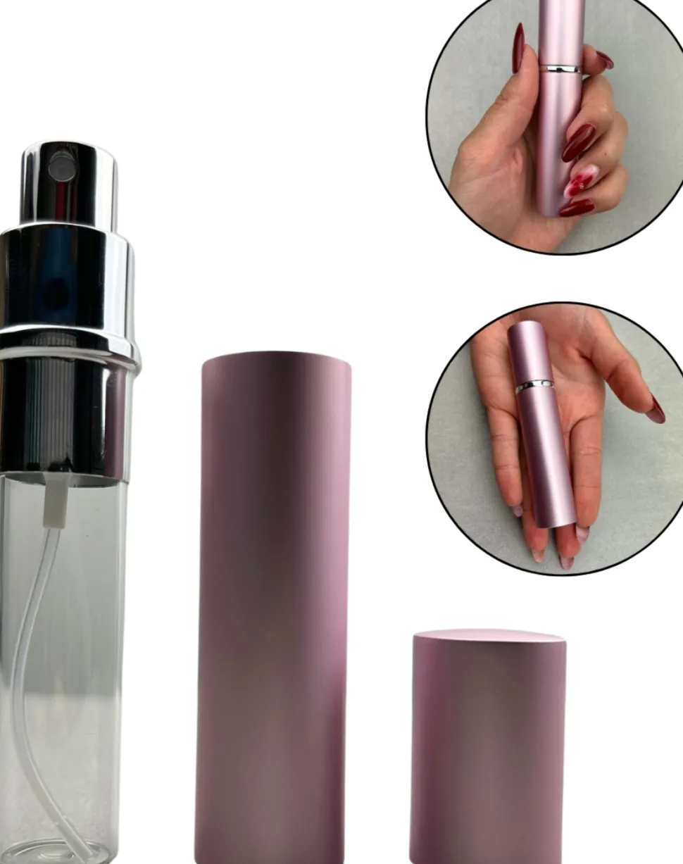Parfümzerstäuber, 15 ml, rosa mit silbernem
