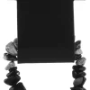 Perlenarmband, 6401, schwarze und graue Steinchen