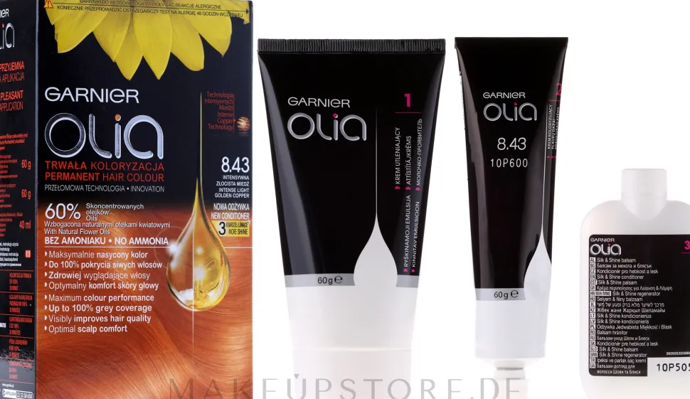 Persistente Creme-Farbe ohne Ammoniak mit Blumenölen