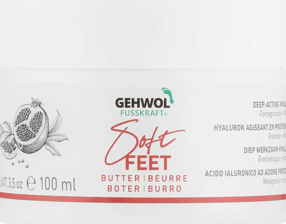 Pflegende Creme-Butter für den Fuß mit Granatapfel und Moringa