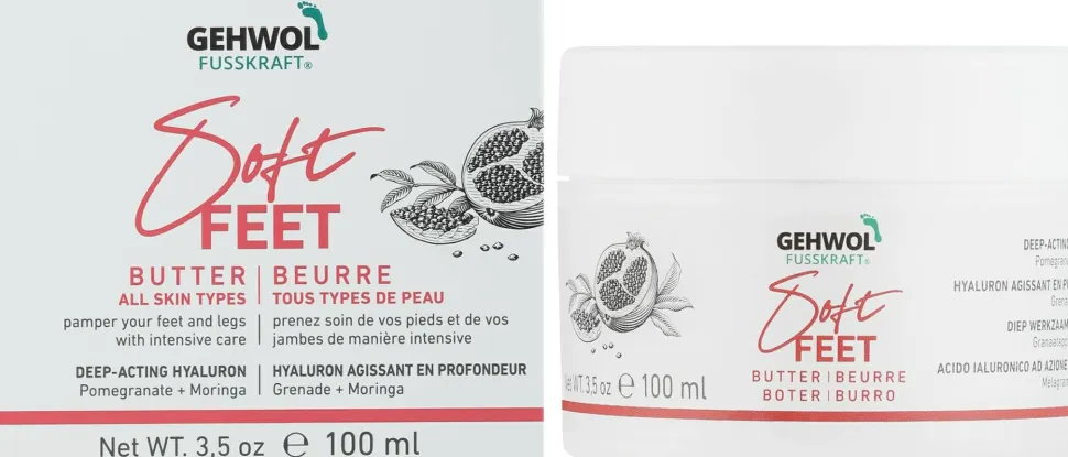 Pflegende Creme-Butter für den Fuß mit Granatapfel und Moringa