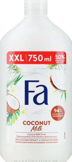 Pflegende und erfrischende Duschcreme mit Kokosmilch