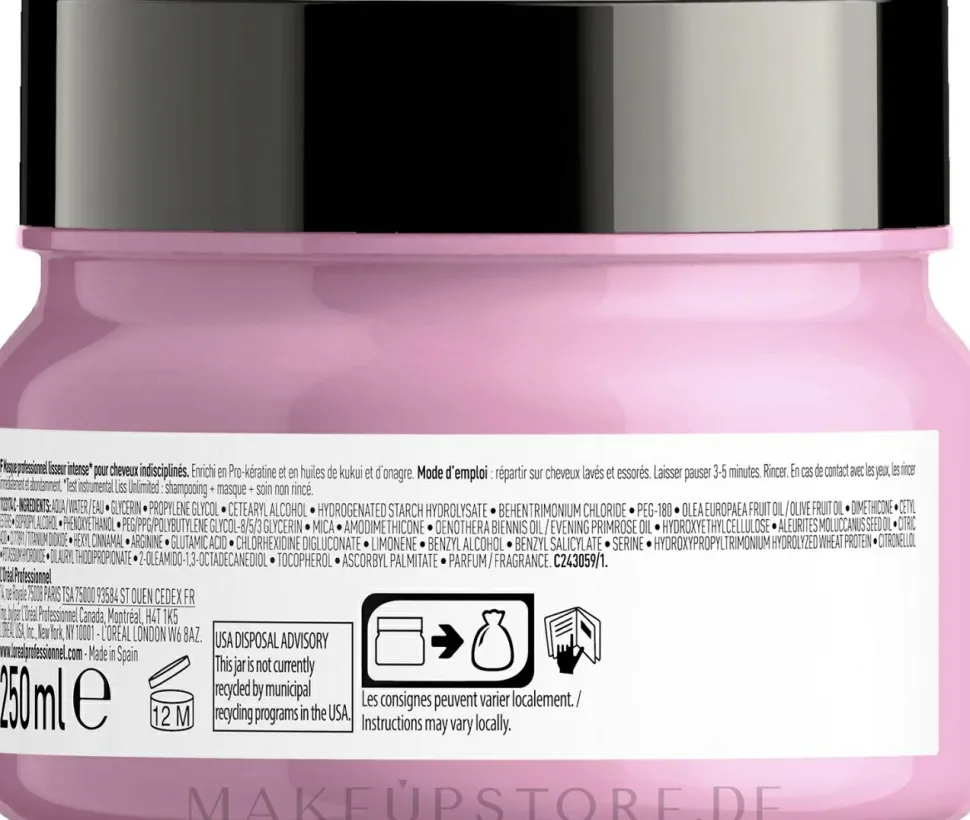 Pflegende und glättende Haarmaske für trockenes und widerspenstiges Haar mit Keratin