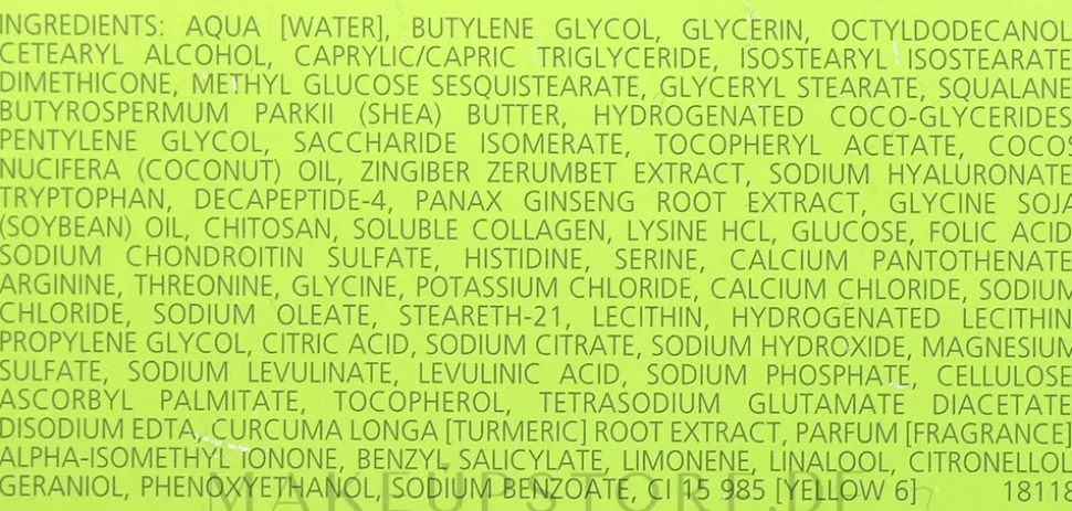 Pflegende und verjüngende Körpercreme mit Ginseng- und Ingwerextrakt