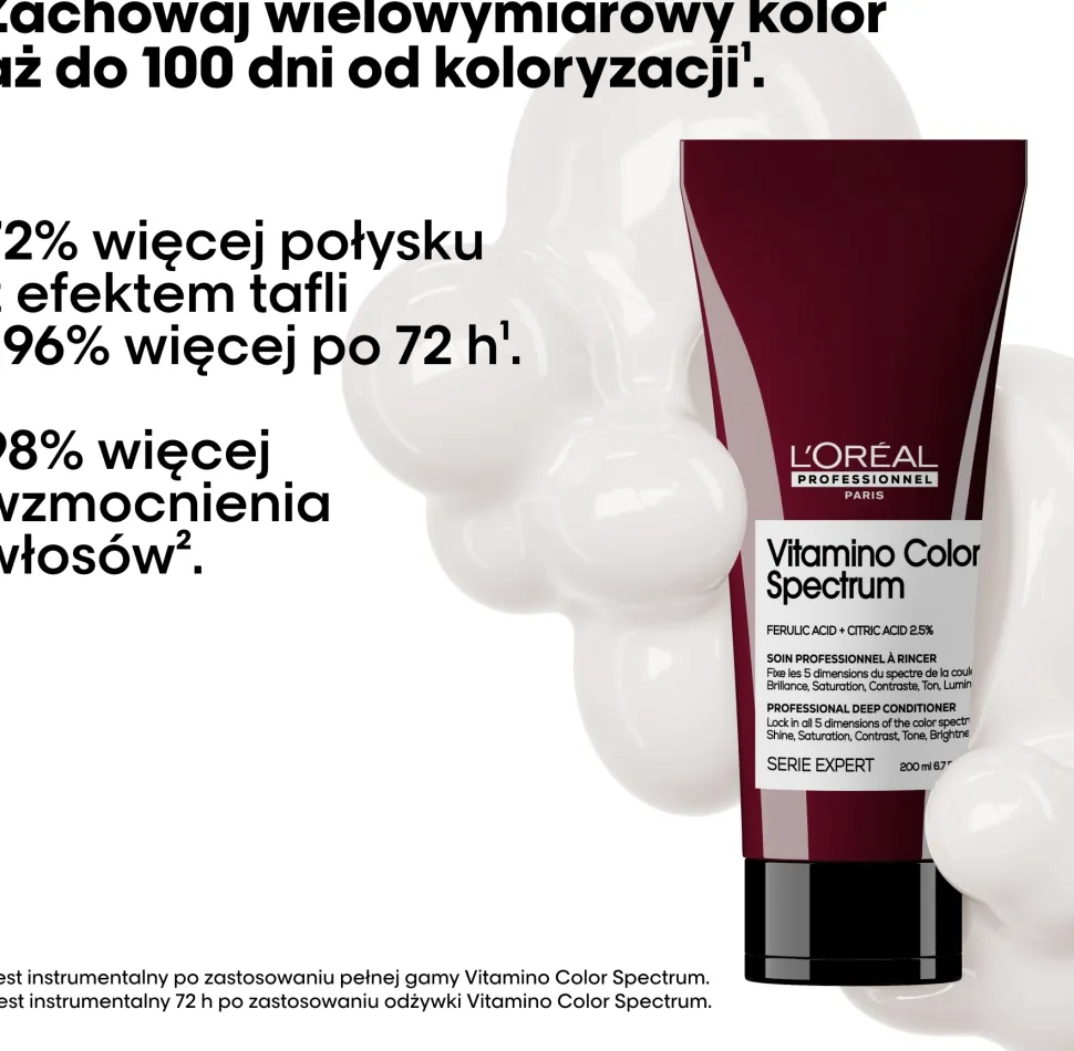 Professioneller Conditioner für strahlenden Glanz und Erhaltung von 5 Dimensionen des Farbspektrums nach dem Färben der Haare
