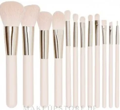 Professionelles Make-up Pinselset rosa 12 St.