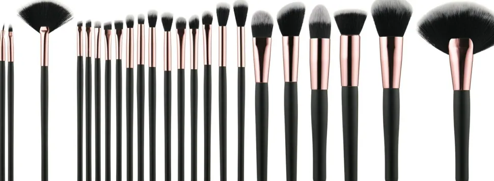 Professionelles Make-up Pinselset schwarz 24-tlg.